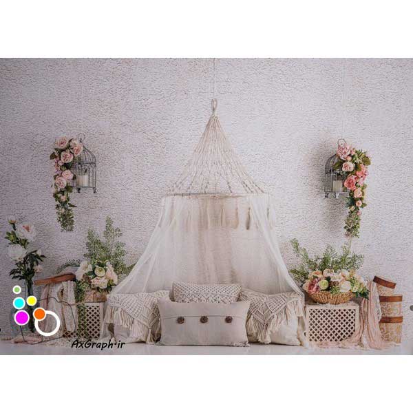 دانلود بک دراپ آتلیه تم بوهو و گل رز-کد 3014