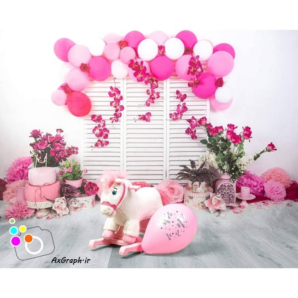 دانلود بک دراپ تولد تم صورتی-کد 3140