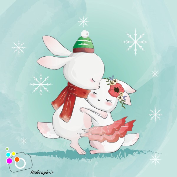 وکتور کودکانه خرگوش-کد 3359