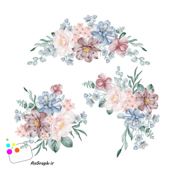 وکتور دسته گل های زیبا -کد 3724