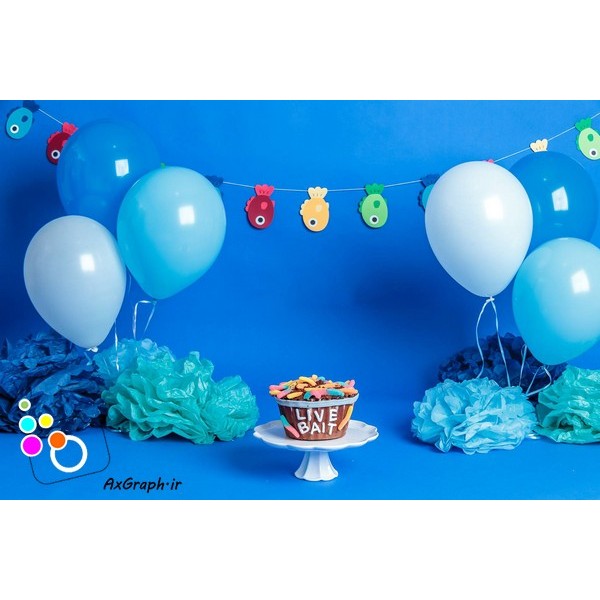 دانلود بک دراپ تولد تم ماهی-کد 4573