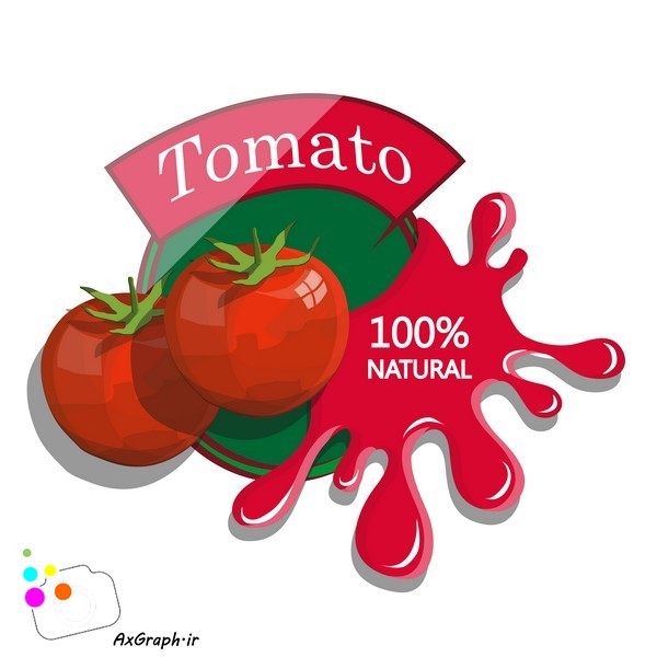 وکتور برچسب گوجه فرنگی-کد 3807