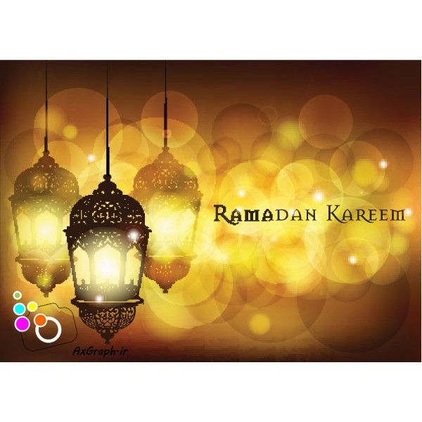 وکتور ماه رمضان طرح تم زرد-کد 3824
