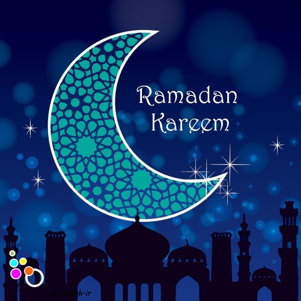وکتور ماه رمضان طرح ماه و مسجد-کد 3827