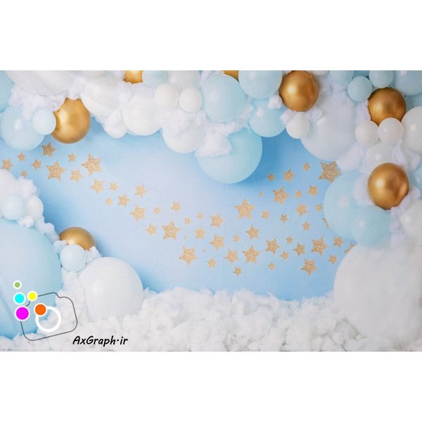 دانلود بک دراپ آتلیه تم ابر و ستاره-کد 4772