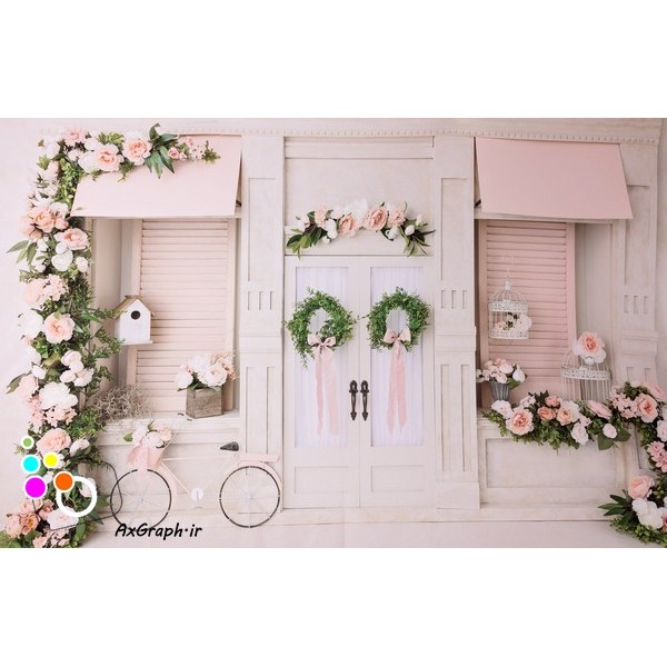 دانلود بک دراپ آتلیه تم بهار صورتی-کد 4780
