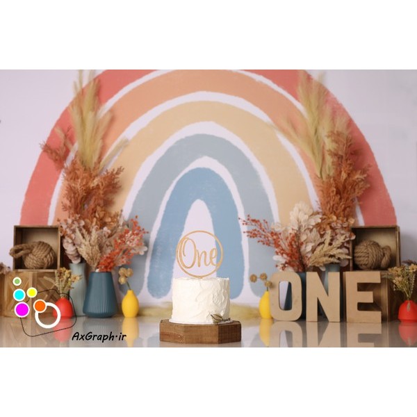 دانلود بک دراپ تولد تم بوهو و رنگین کمان-کد 4793