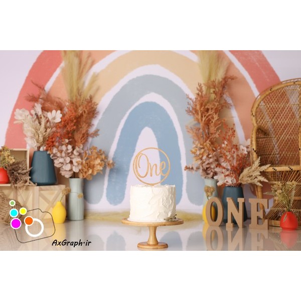 دانلود بک دراپ تولد تم بوهو و رنگین کمان-کد 4794