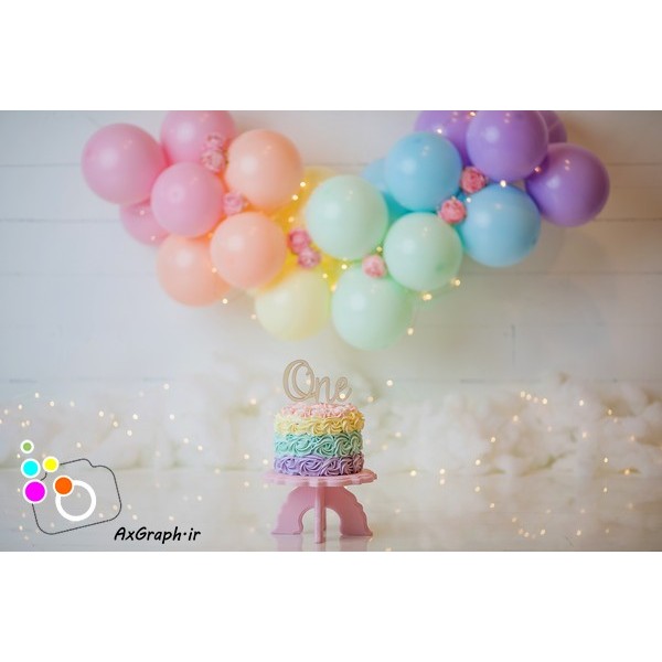 دانلود بک دراپ تولد تم رنگین کمان-کد 4993
