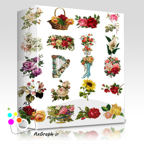 دانلود کلیپ آرت دسته گل های زیبا-کد 2933