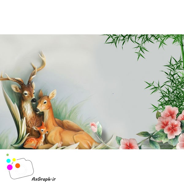 دانلود کاغذ دیواری سه بعدی خانه آهو-کد 2950
