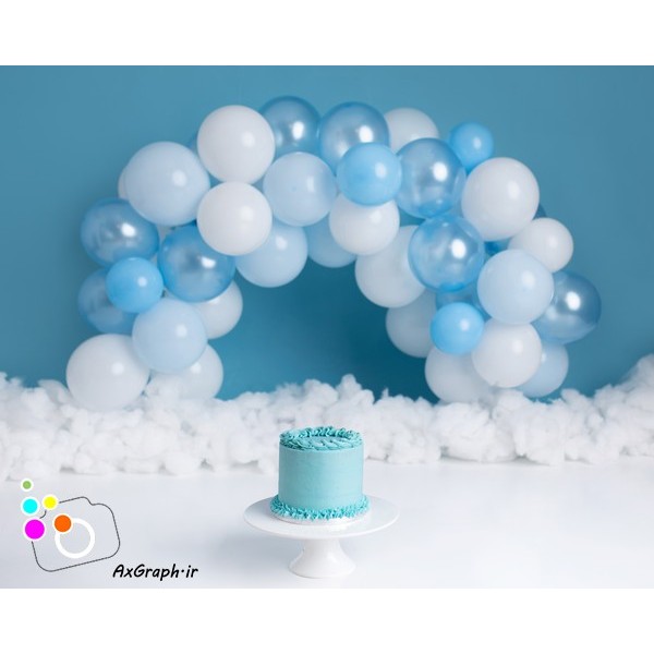 دانلود بک دراپ تولد تم آبی و سپید-کد 5539