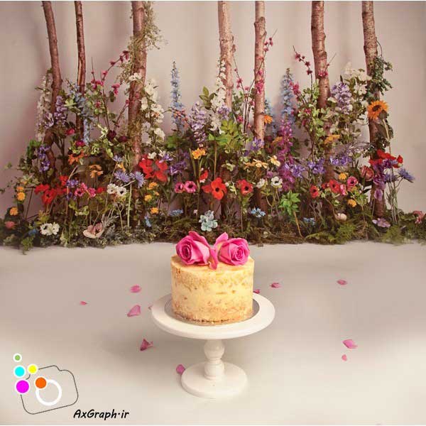 دانلود بک دراپ تولد تم باغ گل-کد 5620