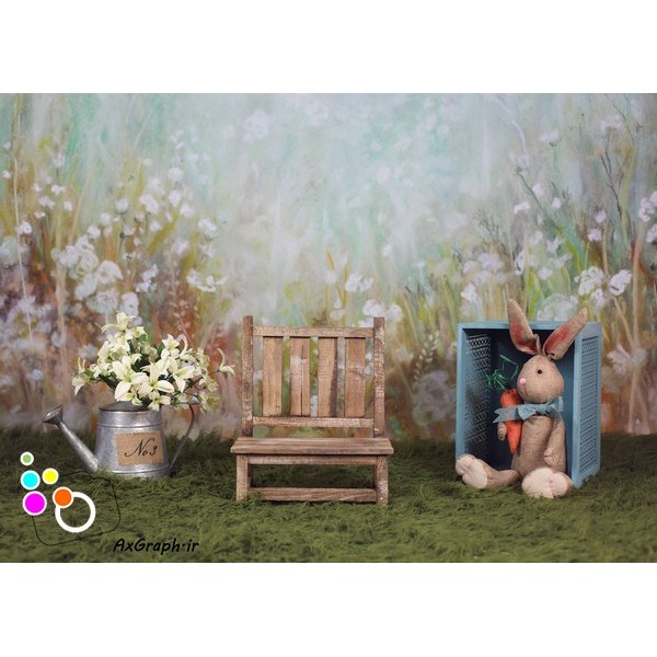 دانلود بک دراپ نیمکت چوبی تم عید پاک-کد 5865