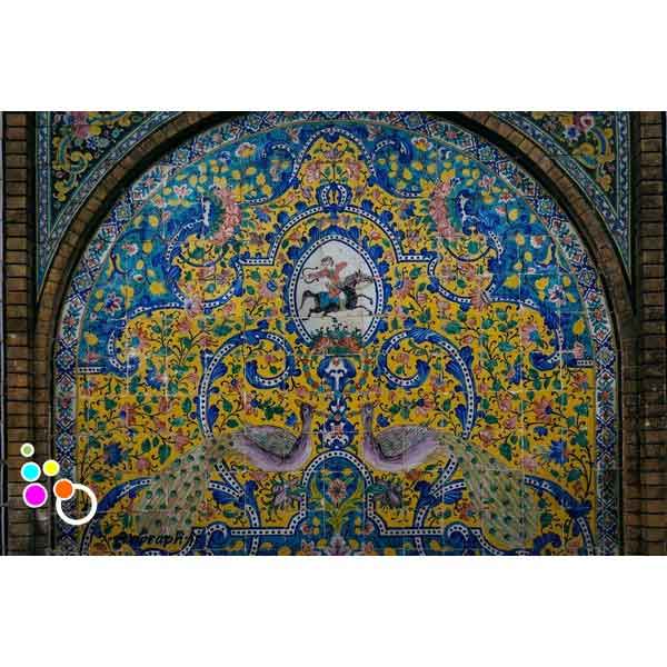 دانلود تصویر با کیفیت نمایی از کاشیکاری کاخ گلستان-کد 6003