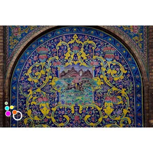 دانلود تصویر با کیفیت نمایی از کاشیکاری کاخ گلستان-کد 6004