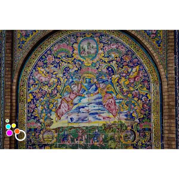 دانلود تصویر با کیفیت نمایی از کاشیکاری کاخ گلستان-کد 6005