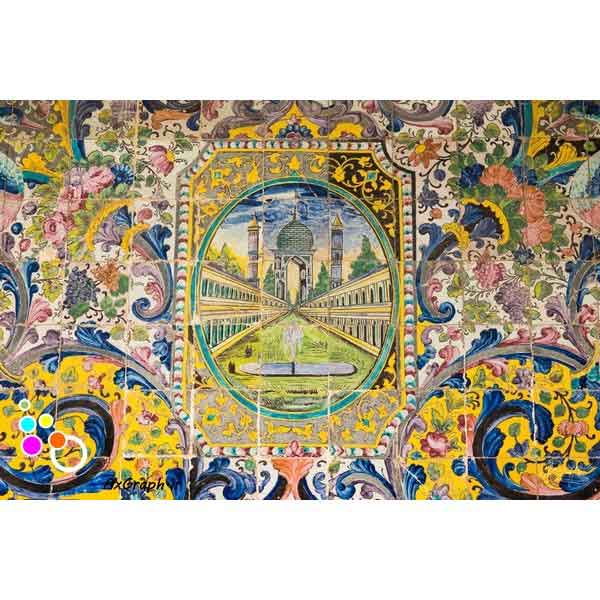دانلود تصویر با کیفیت نمایی از کاشیکاری کاخ گلستان-کد 6007