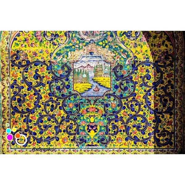 دانلود تصویر با کیفیت نمایی از کاشیکاری کاخ گلستان-کد 6008