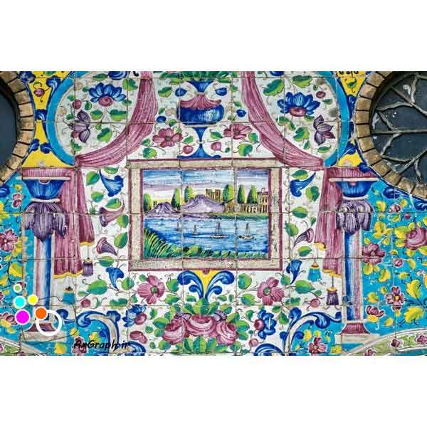 دانلود تصویر با کیفیت نمایی از کاشیکاری کاخ گلستان-کد 6011