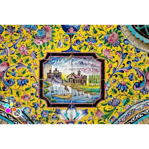 دانلود تصویر با کیفیت نمایی از کاشیکاری کاخ گلستان-کد 6012