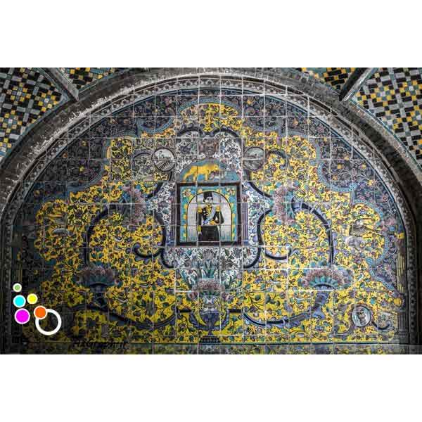 دانلود تصویر با کیفیت نمایی از کاشیکاری کاخ گلستان-کد 6015