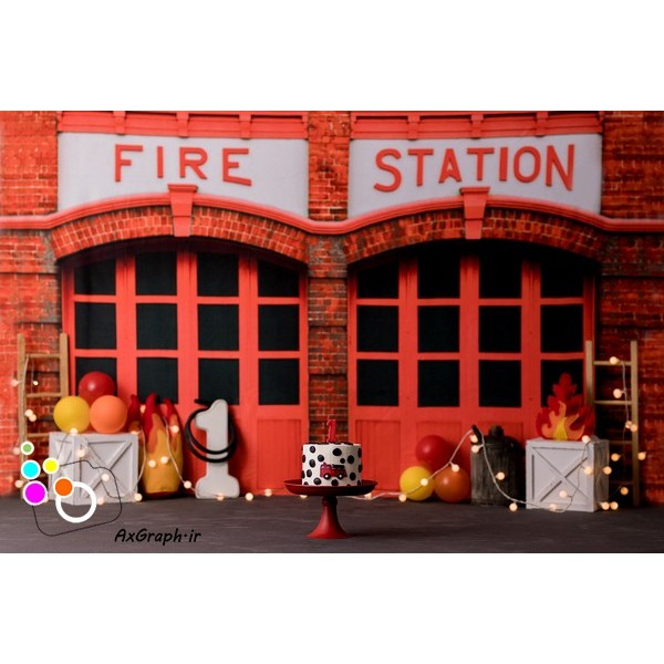 دانلود بک دراپ تولد تم ایستگاه آتشنشانی-کد 5949