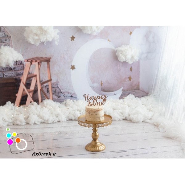 دانلود بک دراپ تولد تم ماه و ستاره-کد 6327