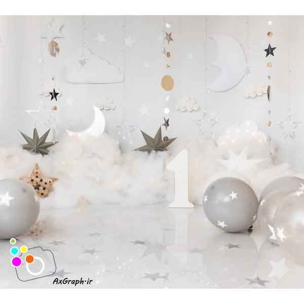 دانلود بک دراپ تولد تم ماه و ستاره-کد 6336