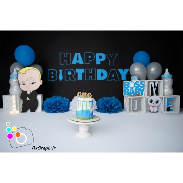 دانلود بک دراپ تولد تم بچه رئیس-کد 6347