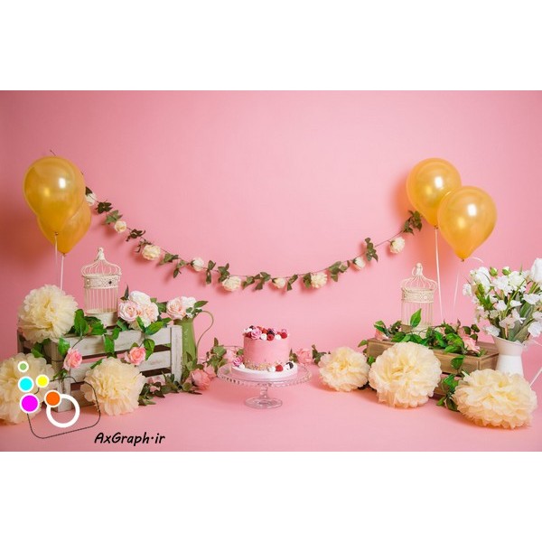 دانلود بک دراپ تولد تم گل رز-کد 6396