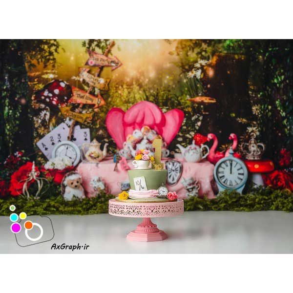 دانلود بک دراپ تولد تم سرزمین عجایب-کد 6476