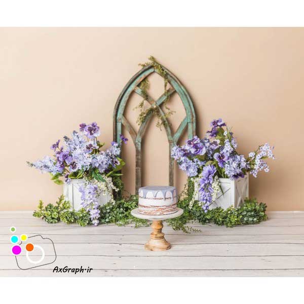 دانلود بک دراپ تولد تم گل بنفشه-کد 6513