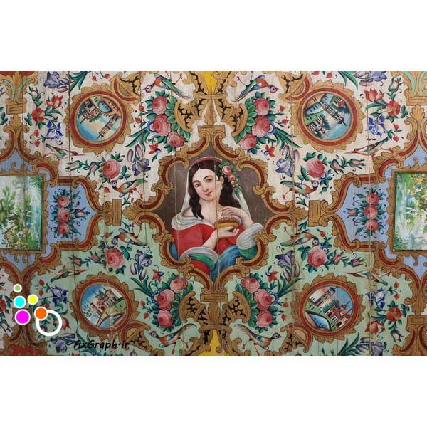 دانلود تصویر با کیفیت نمایی از کاشیکاری سقف خانه قوام-کد 6046