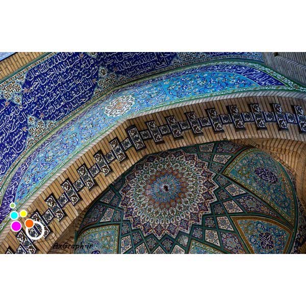 دانلود تصویر با کیفیت نمایی از کاشیکاری سقف مسجد-کد 6038