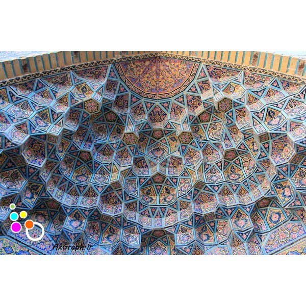 دانلود تصویر با کیفیت نمایی از کاشیکاری مقرنس مسجد-کد 6034