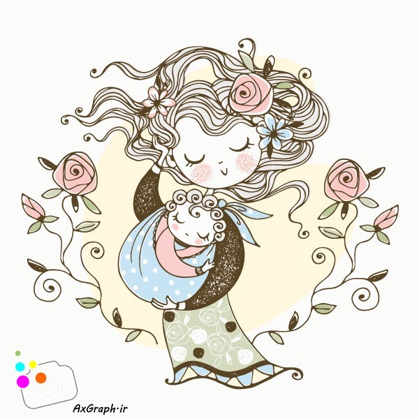 دانلود وکتور کارتونی مهر مادری-کد 4229