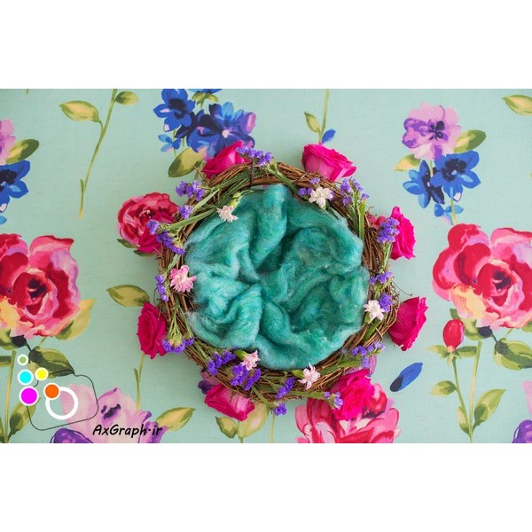 دانلود بک دراپ نوزاد سبد گل آرایی-کد 6742