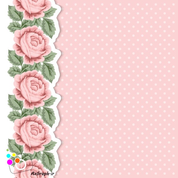 دانلود وکتور گل گلی و خال خالی صورتی -کد 4292