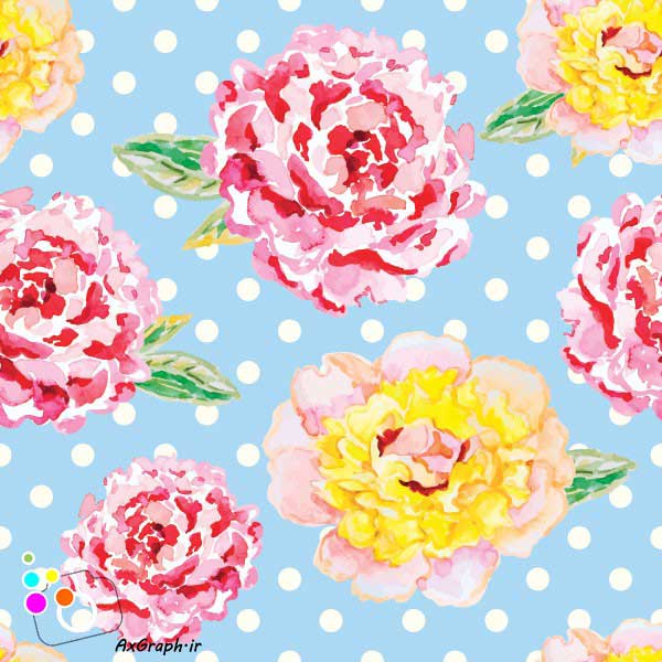 دانلود وکتور گل گلی روی زمینه توپ توپی-کد 4295