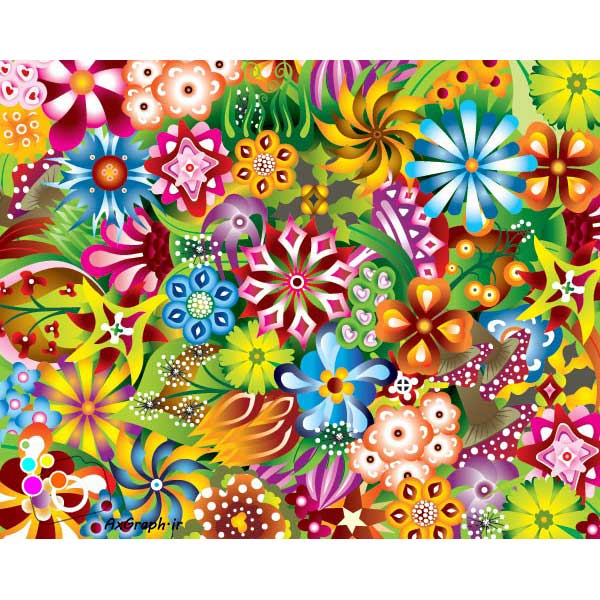 دانلود وکتور گل گلی مدرن -کد 4298