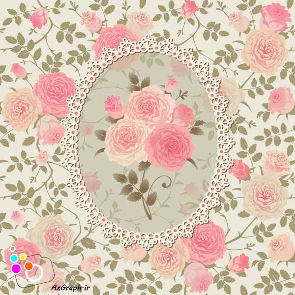 دانلود وکتور گل گلی رز صورتی-کد 4323