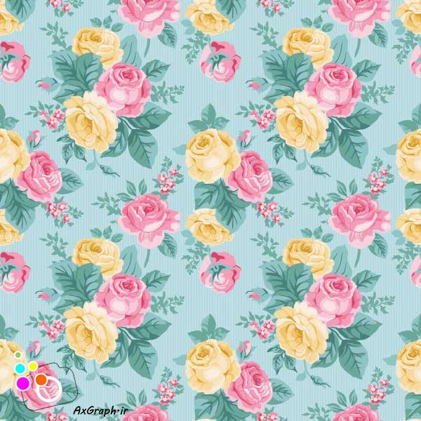 دانلود وکتور گل گلی رز زرد و صورتی-کد 4332