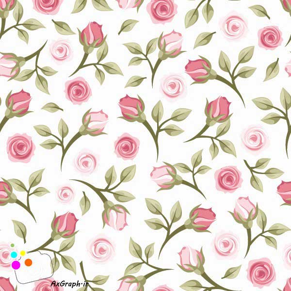 دانلود وکتور گل گلی غنچه رز صورتی-کد 4341