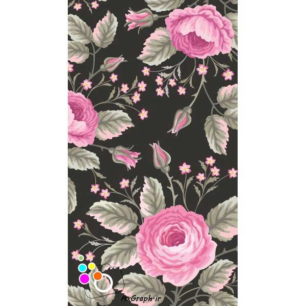 دانلود وکتور گل گلی رز صورتی روی زمینه تیره-کد 4345