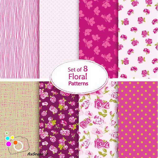 دانلود وکتور گل گلی ،خال خالی،چارخونه و راه راه-کد 4347