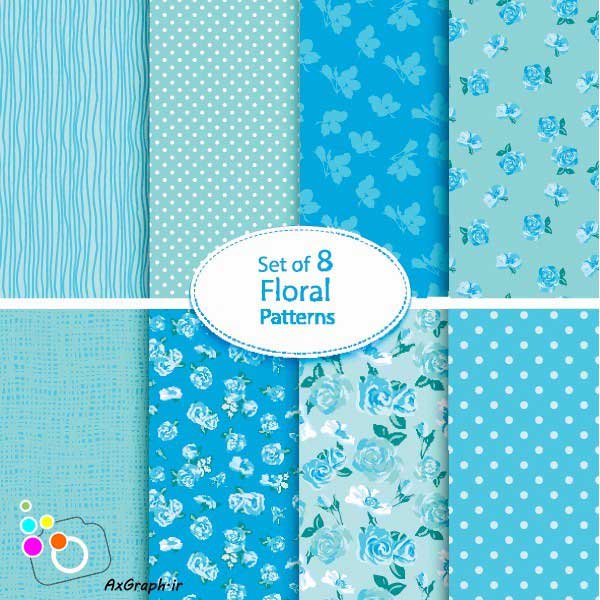 دانلود وکتور گل گلی،خال خالی،چارخونه و راه راه -کد 4348