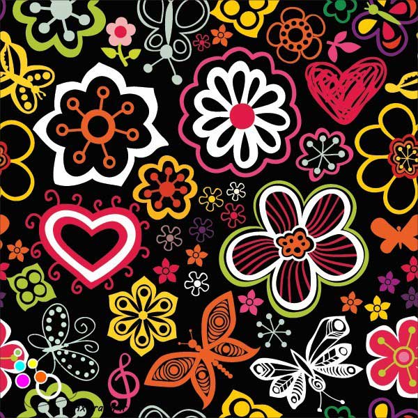 دانلود وکتور گل گلی کودکانه-کد 4350