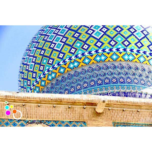 دانلود تصویر با کیفیت کاشیکاری نمای بیرونی گنبد مسجد -کد 6055