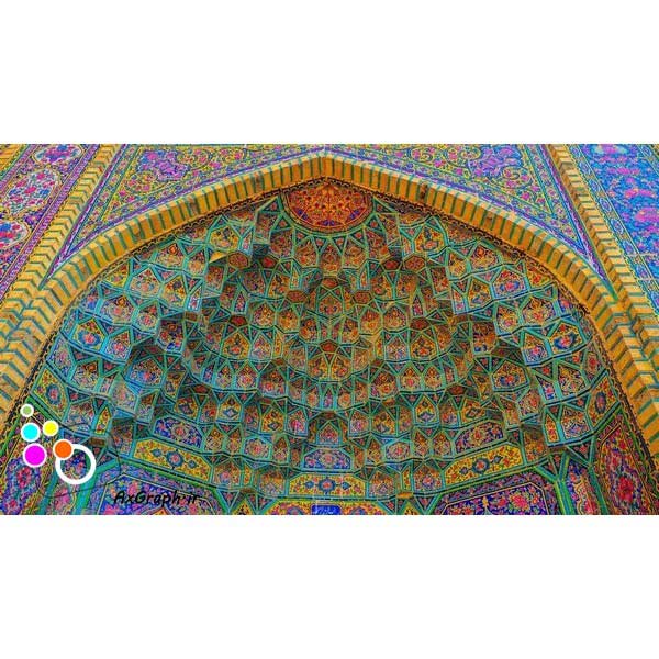 دانلود تصویر با کیفیت کاشیکاری زیبای مسجد صورتی -کد 6056